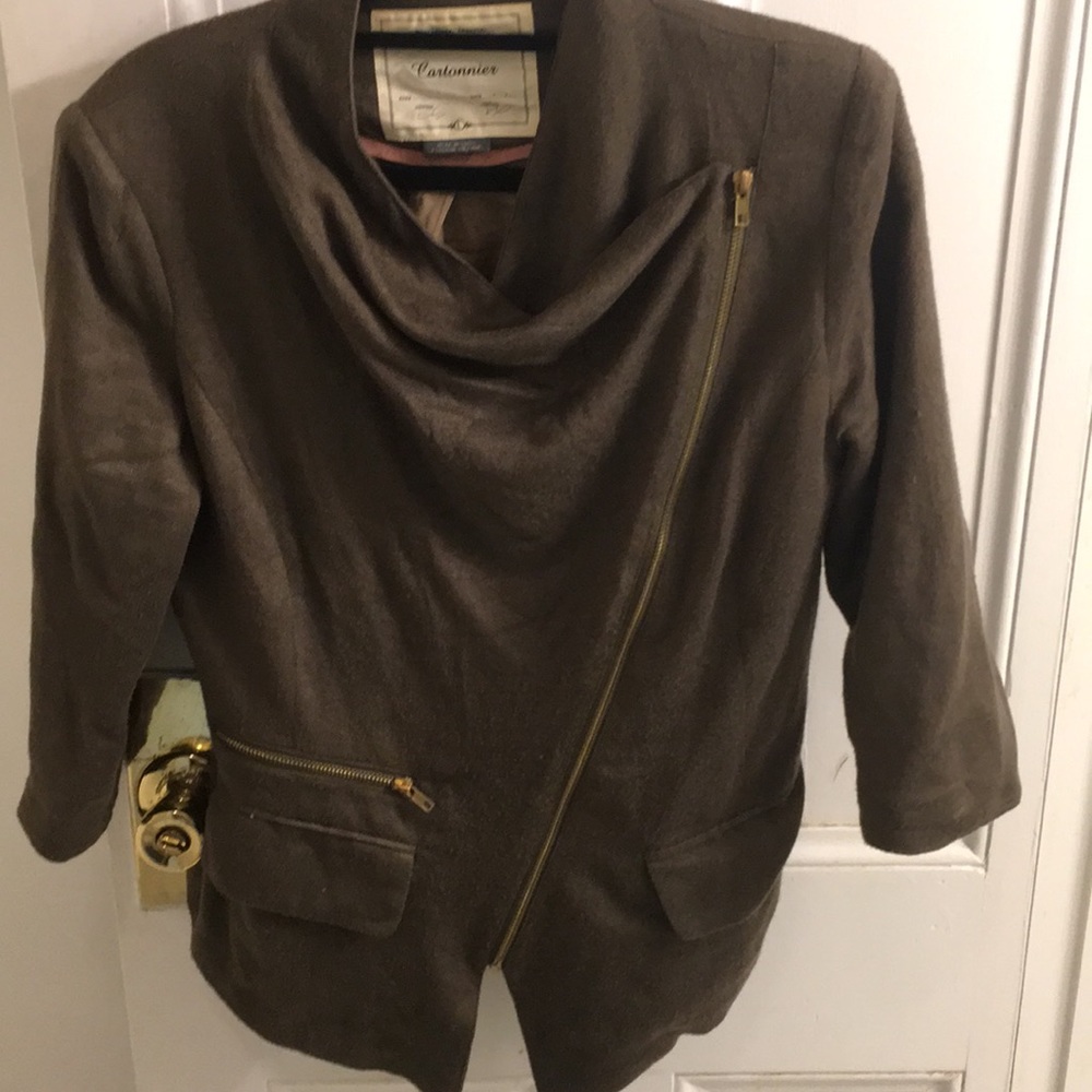 Olive asymmetrical jacket from Anthropologie - Picture 2 of 3